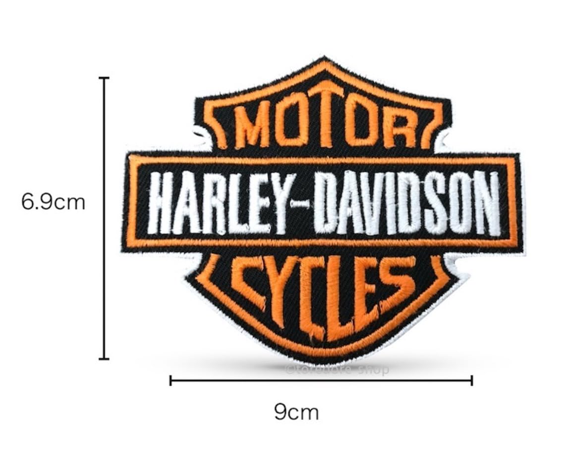 ハーレーワッペン 大きめ ロゴ 3点セット ◆ 背中をカスタム モノクロ 119 harleypatch001-1.jpg